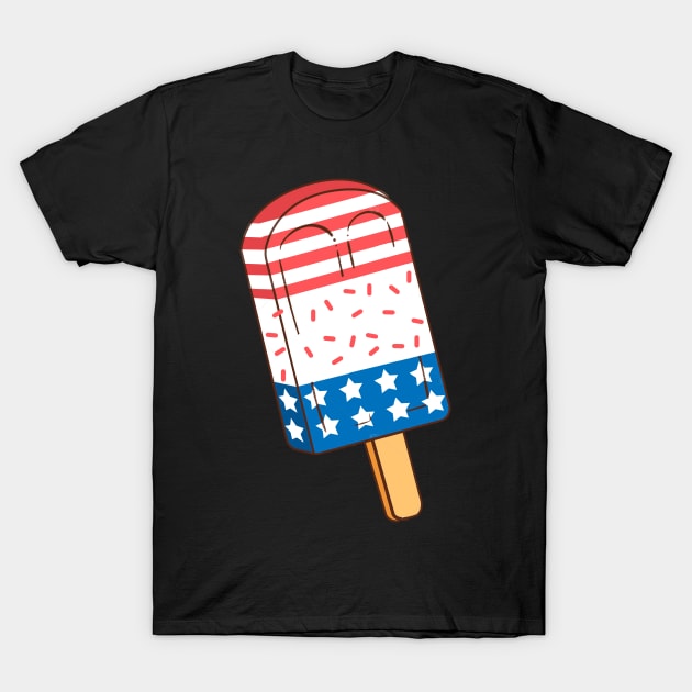 4th of July Popsicle, Red White and Blue Summer Popsicle T-Shirt by Kaileymahoney